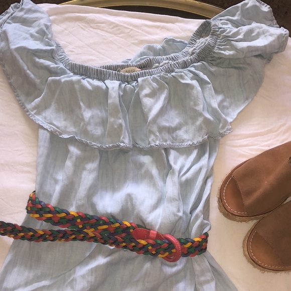 Vintage Accessories - Vintage rainbow leather braided belt